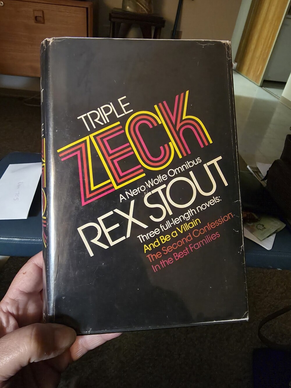 Vintage hardcover copy of Triple Zeck: A Nero Wolfe Omnibus by Rex Stout
